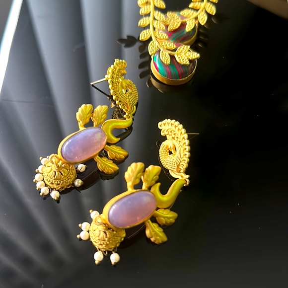 Indian Earrings Two Pairs Gorgeous - Picture 2 of 4